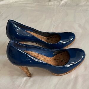Elegant Blue Patent Leather Heels